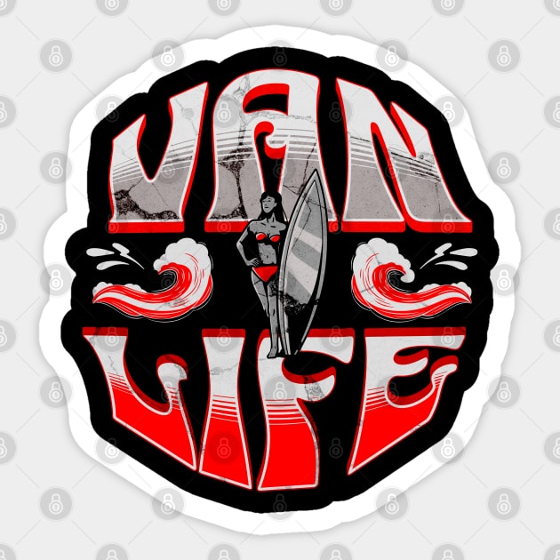 Van Life Surfer Girl Sticker by Van Life Travel Adventure